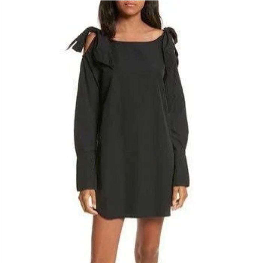 Frame Denim Tie Shoulder Poplin Dress